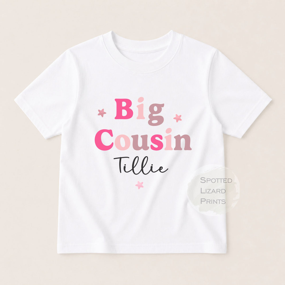 Personalised Big Cousin Little Cousin Matching Outfits | Baby Announcement | Cousin T-Shirt, Baby Vest, Sleepsuit & Bib | New Baby Gift