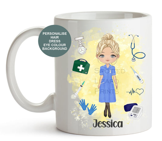 personalised nurse, healthcare worker mug