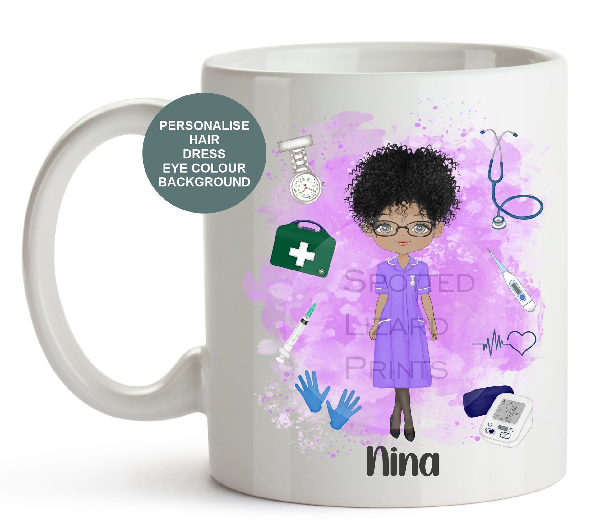 personalised nurse, healthcare worker mug