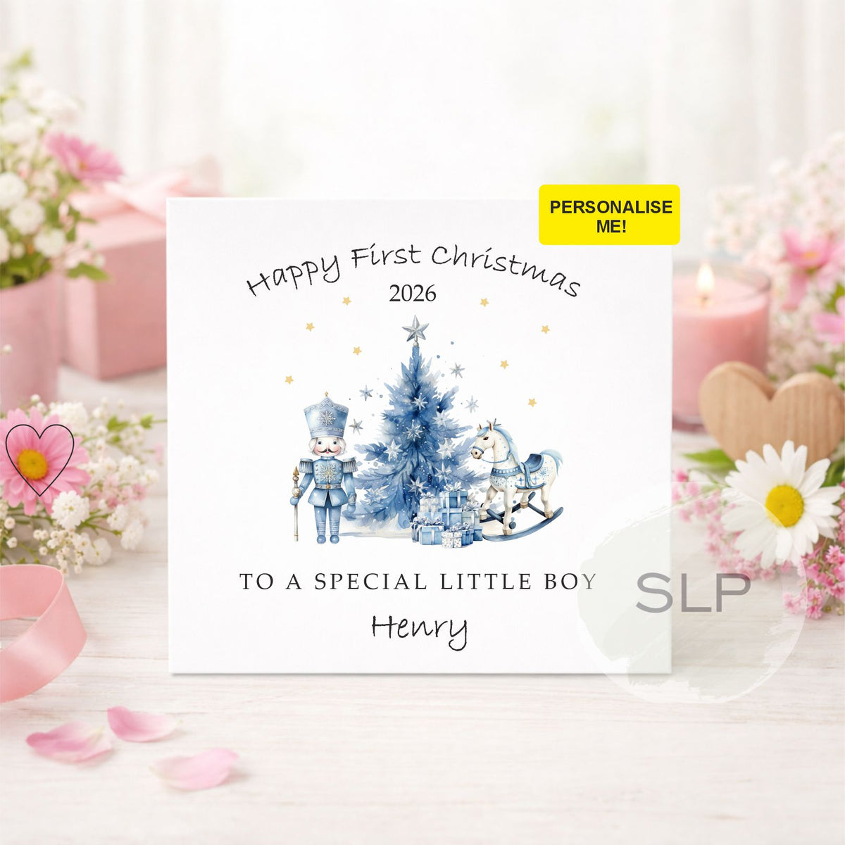 Personalised Boy First Christmas Card | Nutcracker
