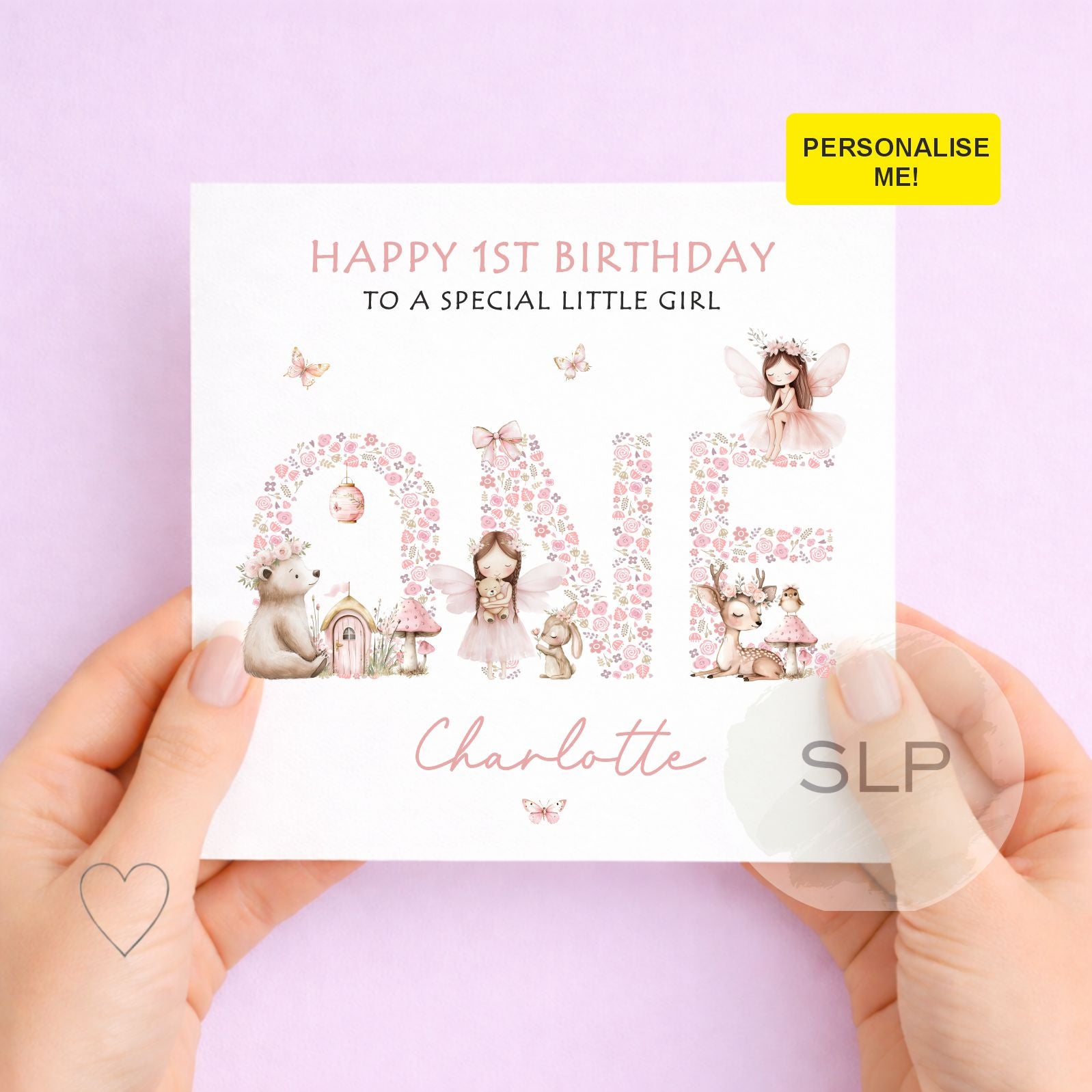 Fairy 1st Birthday Card Girl | Personalised Fairy Garden Birthday Card | Daughter Granddaughter Niece | Age 1 Birthday Card