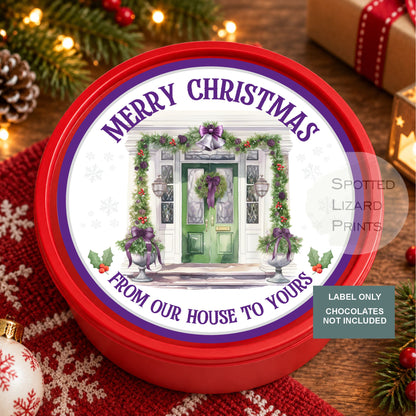 From our house to yours chocolate tub label