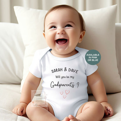 Personalised Godparents Proposal Baby Vest, Will You Be My Godparents Baby Sleepsuit, Custom Christening Proposal Outfit, Baptism Gift