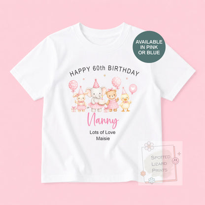 Personalised Birthday Baby Vest, Nanny Birthday Gift, Nana Birthday Outfit, Custom Baby Bodysuit, Any Age 50th 60th 70th 80th Birthday