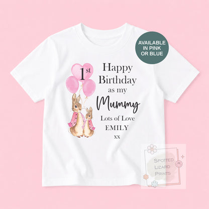 Personalised Peter Rabbit First Birthday as My Mummy Bodysuit, Baby First Birthday Outfit, Custom Birthday Baby Vest