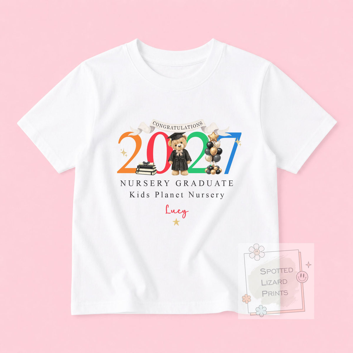 Nursery graduation T-Shirt - Personalised School Graduation T-Shirt - Nursery leaver T-Shirt - School Leaver T-Shirt