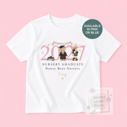 Personalised Nursery Graduation T Shirt, Boys & Girls, Pre School Keepsake, Nursery Leavers T Shirt, Nursery Keepsake Leaver Gift