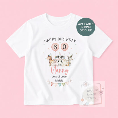 Personalised Birthday Baby Vest, Grandma Birthday Gift, Nanny Birthday Outfit, Custom Baby Bodysuit, Any Age 50th 60th 70th 80th Birthday