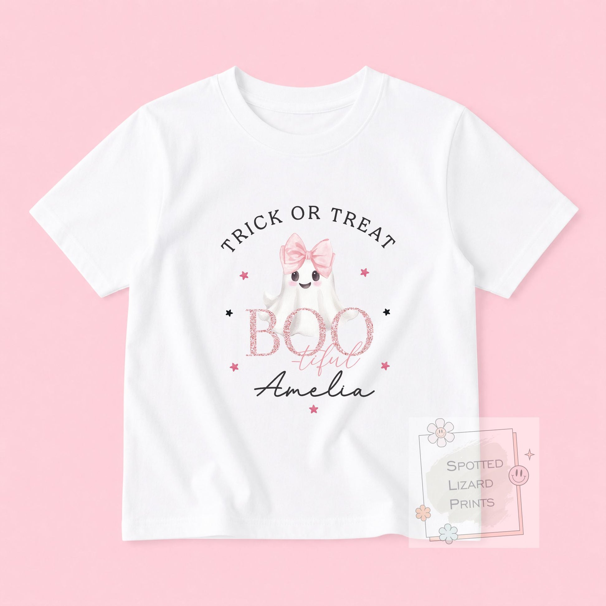 Personalised Cute Ghost Halloween Sweatshirt | Personalised Halloween Jumper for Kids | Ghost Halloween Outfit | Baby Halloween Sweatshirt | Trick or Treat Clothing