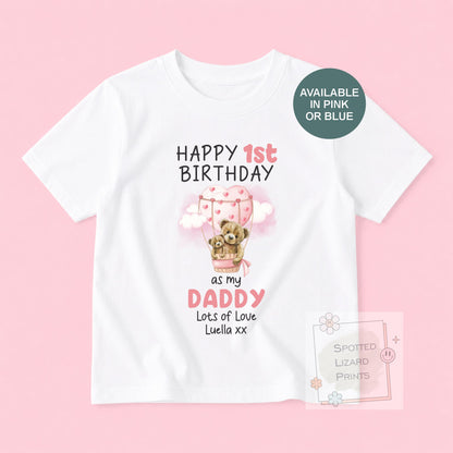 Personalised 1st Birthday Outfit | Happy 1st Birthday as My Daddy Gift, Custom Baby T-Shirt, Bodysuit or Sleepsuit, 1st Birthday as my Daddy