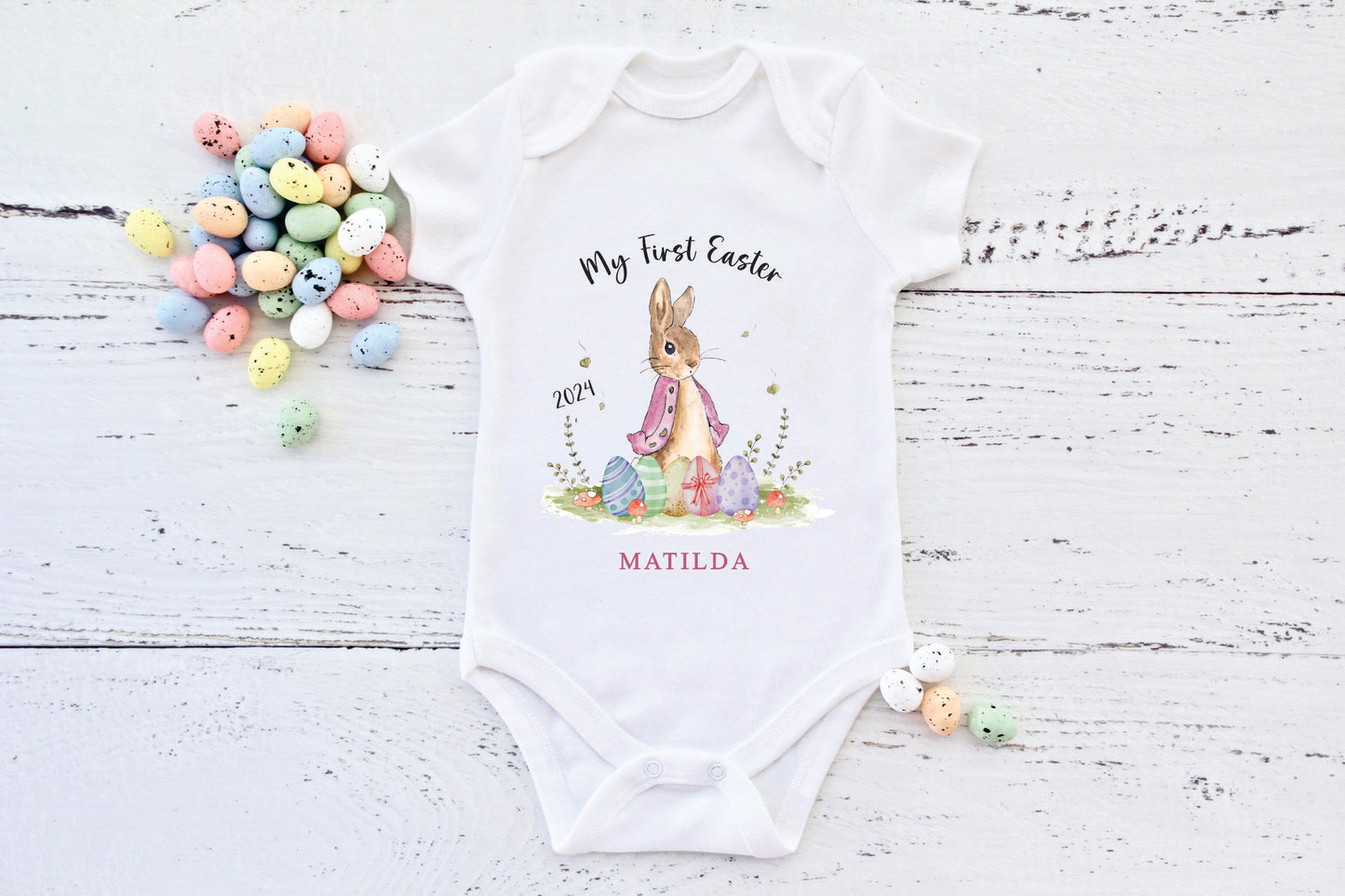 Personalised My First Easter Sleepsuit Baby Girl / Boy Outfit First Easter 1st Easter - Easter