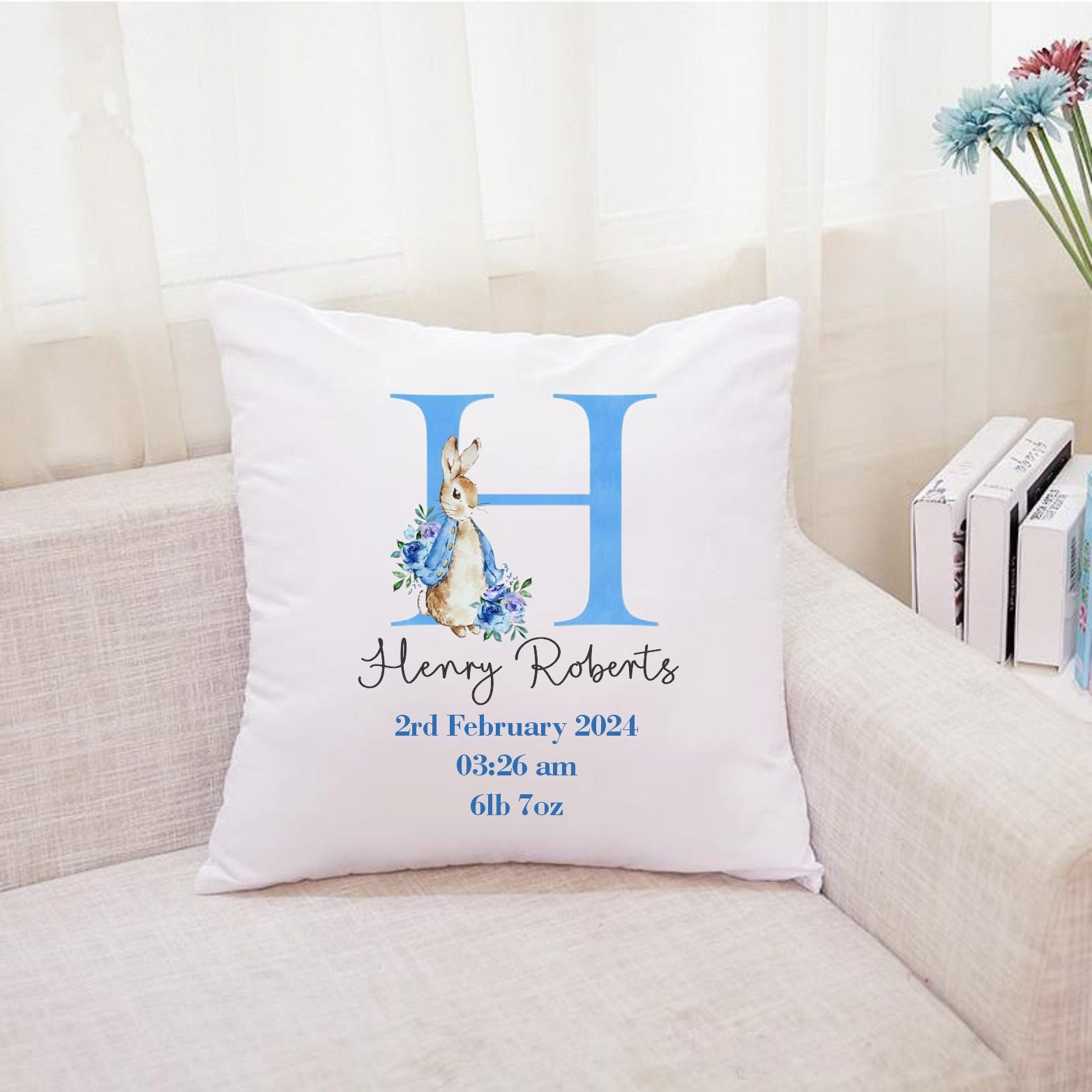 Peter rabbit new born baby cushion