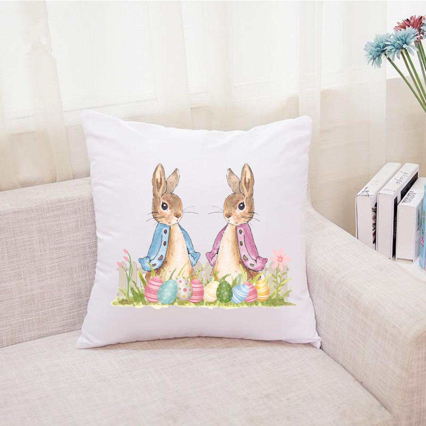 peter rabbit easter cushion