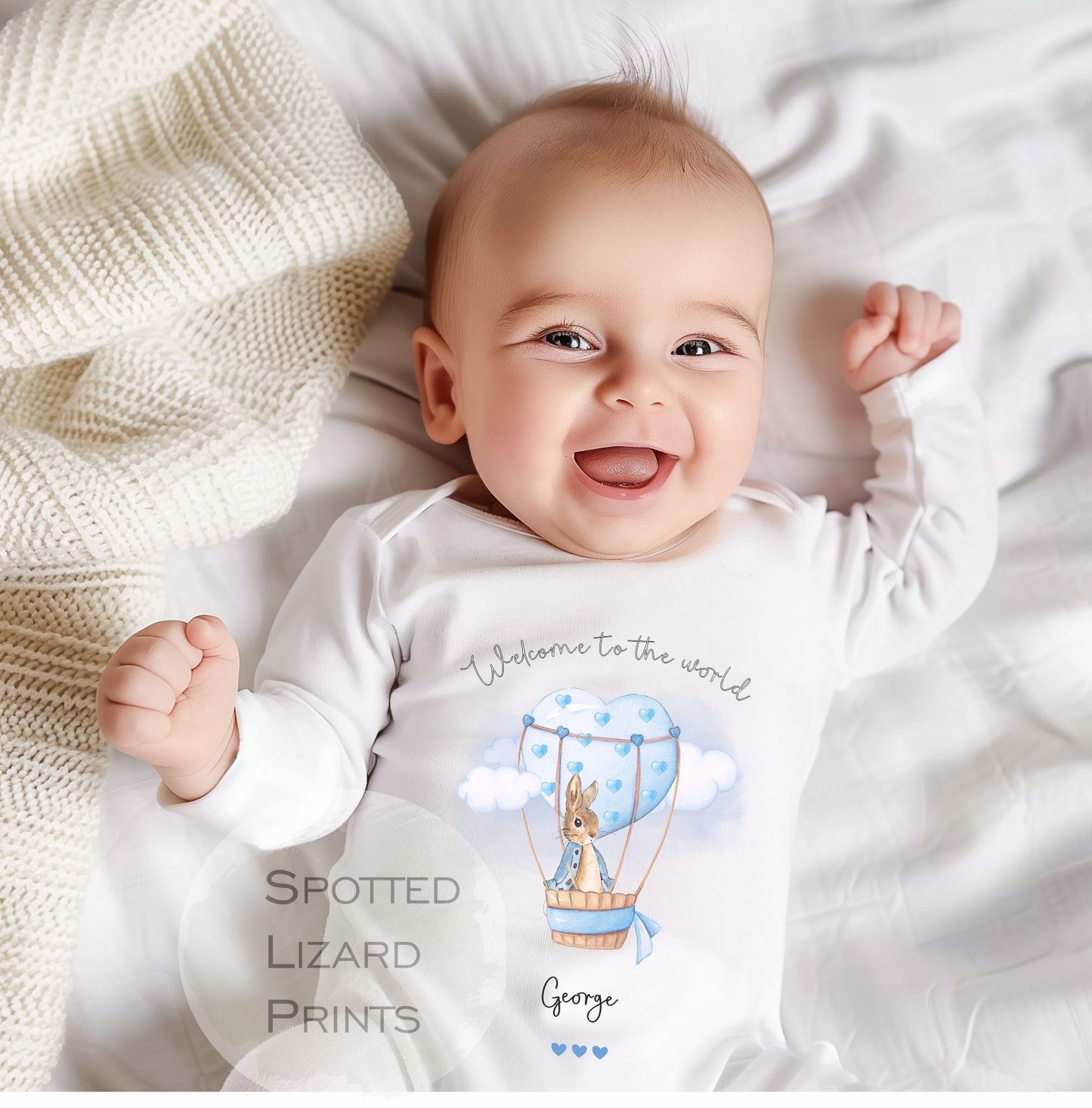 Peter rabbit new baby announcement clothing