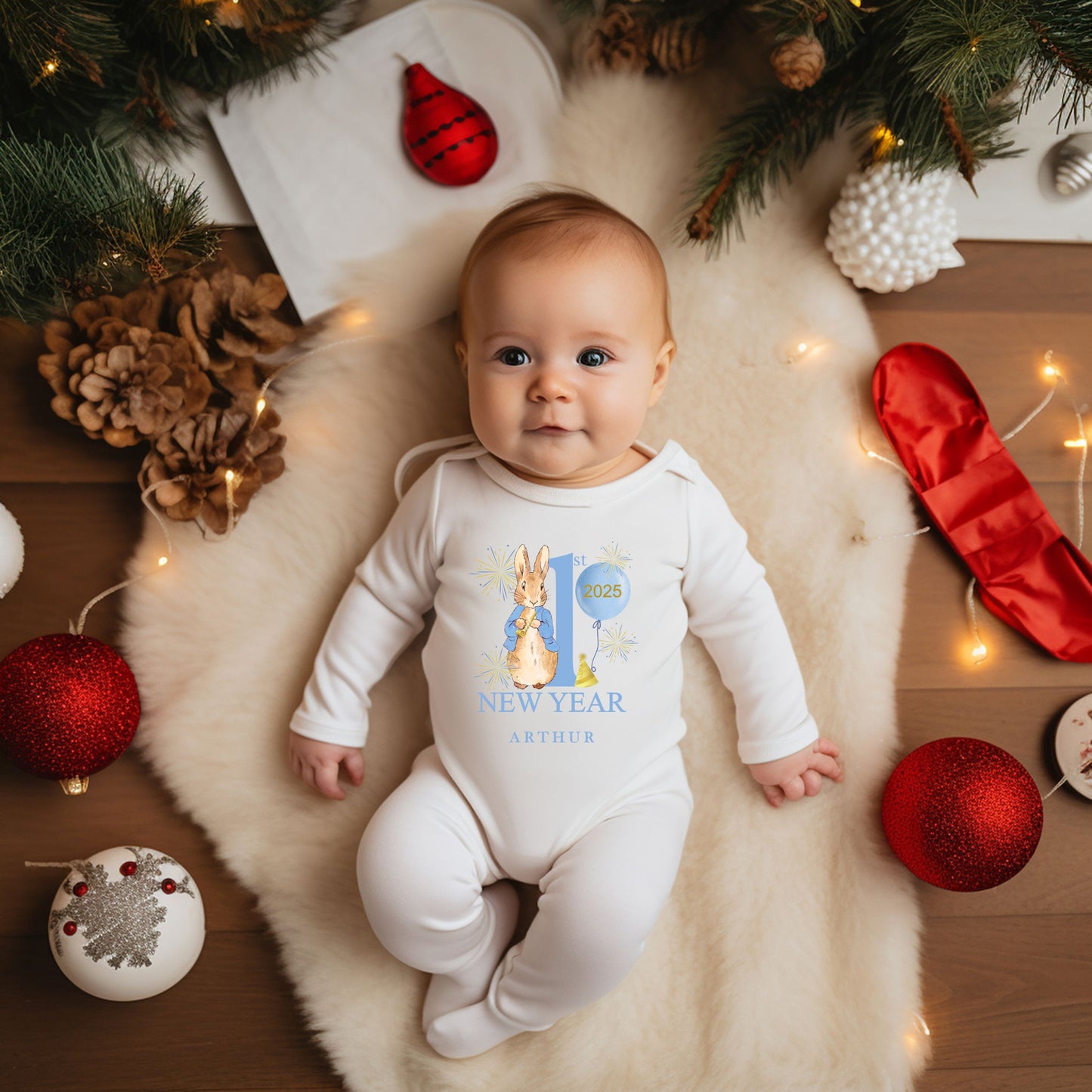 Peter rabbit my first new years eve baby outfit