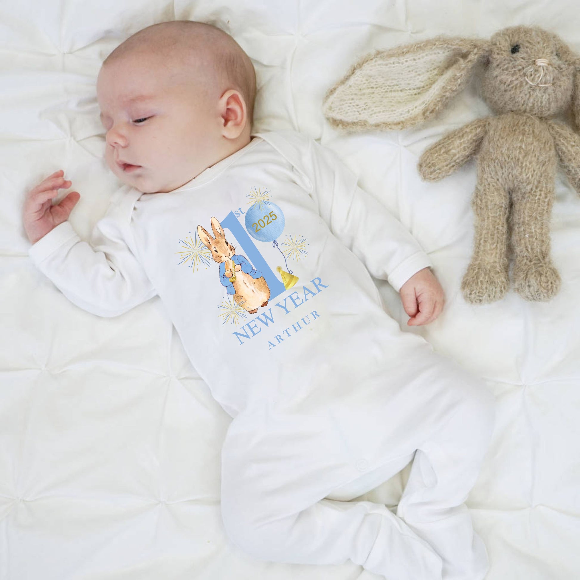 Peter Rabbit my first Christmas personalised Baby romper