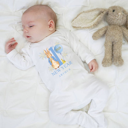 Peter rabbit my first new years eve baby romper suit