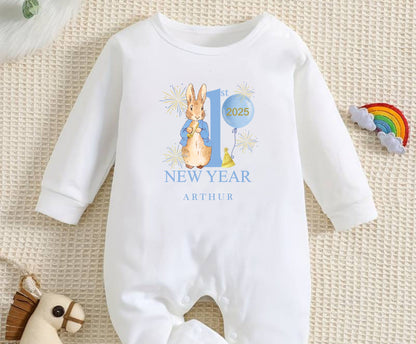 Peter rabbit my first new years eve baby romper