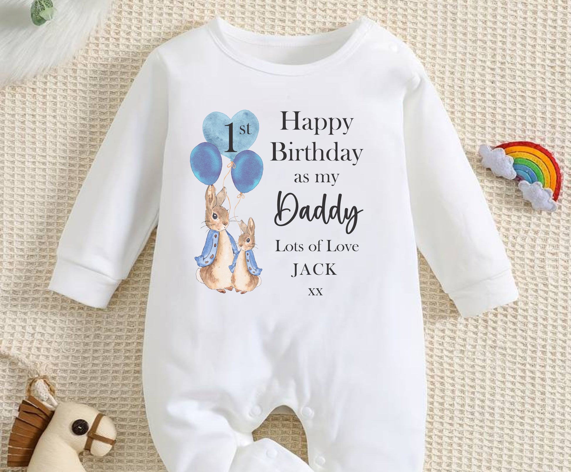 Personalised Happy Birthday Clothing. Unique Hand printed Gift for Birthdays.