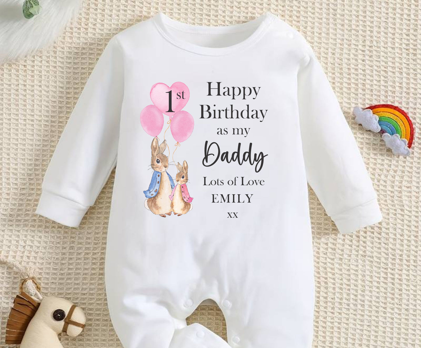 Personalised Happy Birthday Clothing. Unique Hand printed Gift for Birthdays.