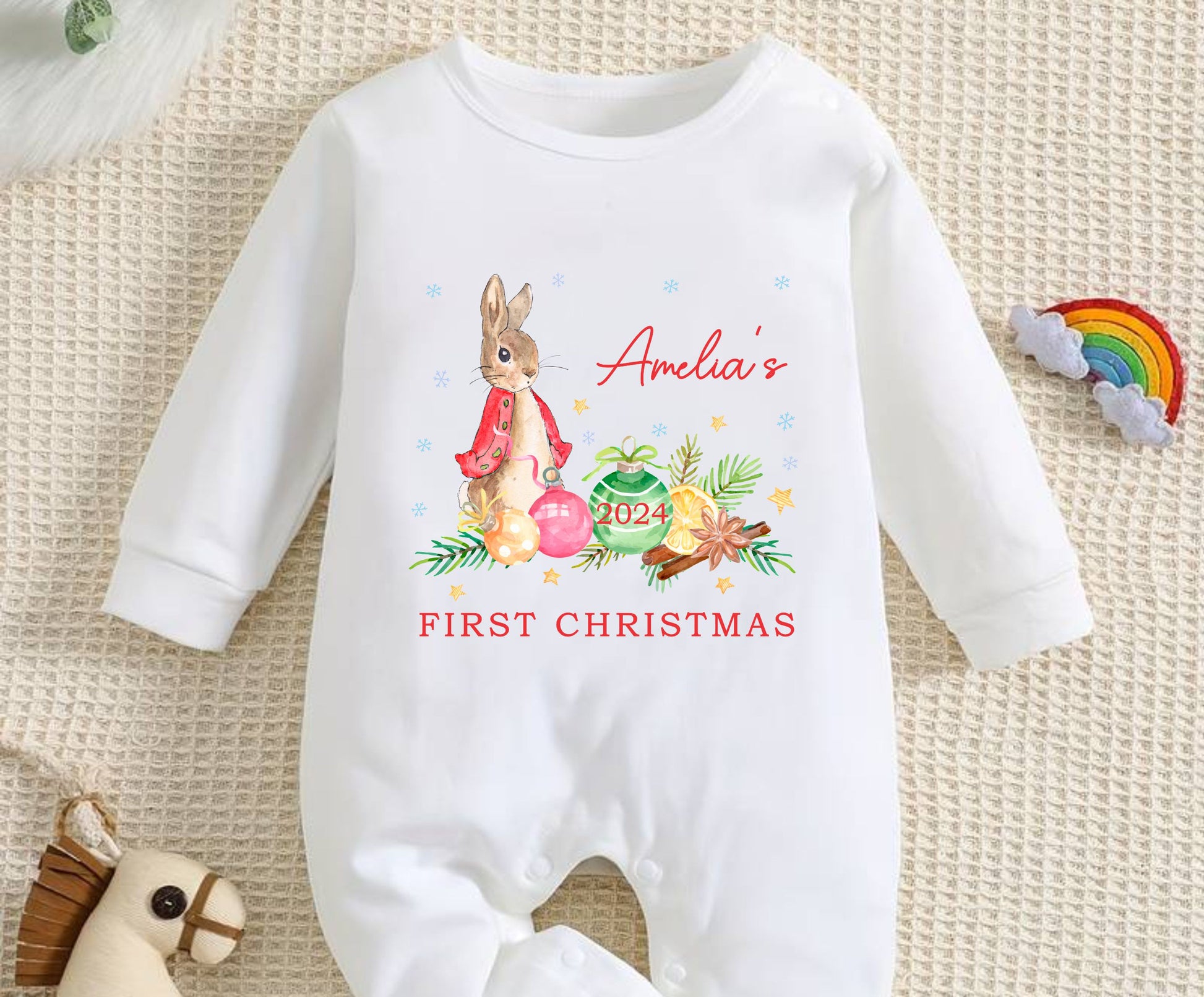 My first Christmas Baby Sleepsuit