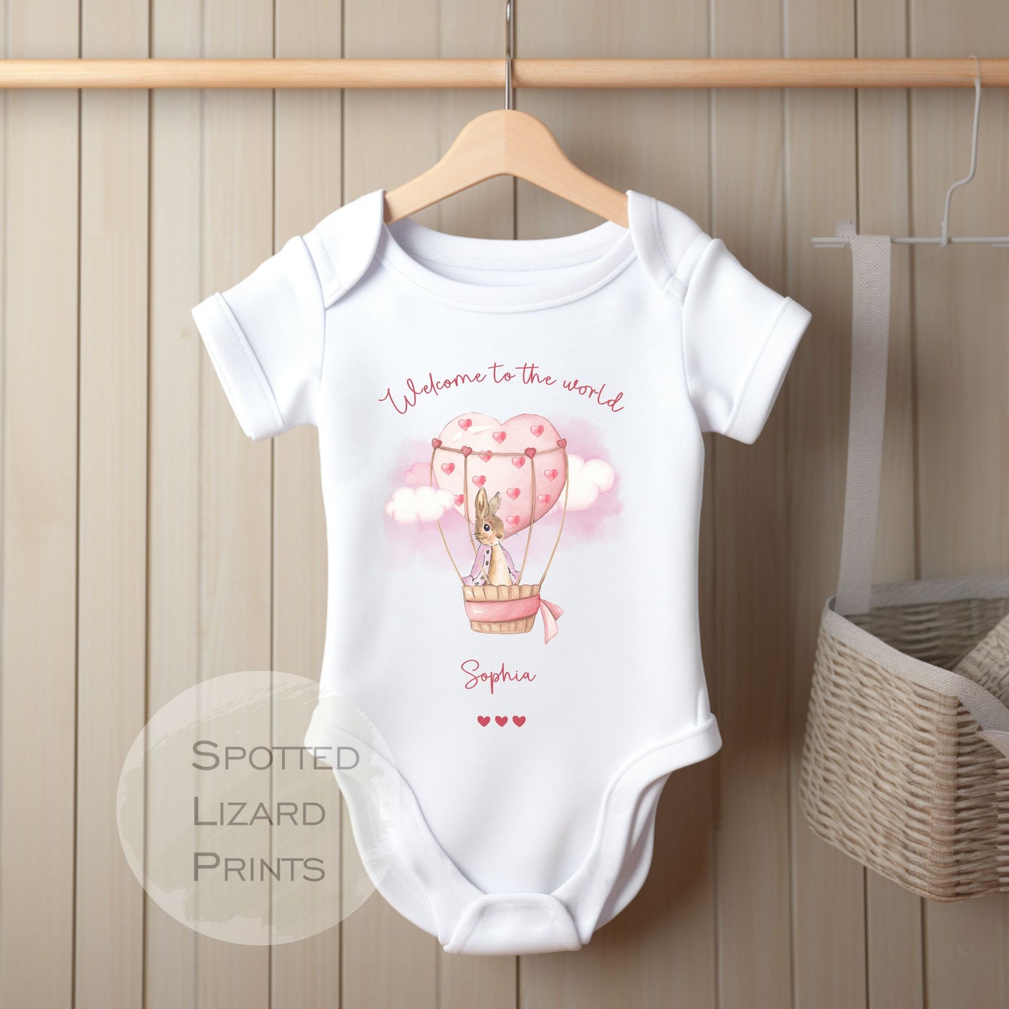 Peter rabbit new baby announcement baby vest