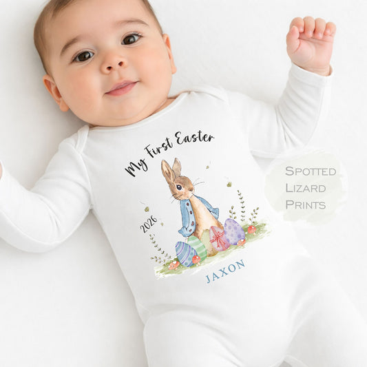 Personalised Peter Rabbit My First Easter Sleepsuit Baby Girl / Boy Outfit First Easter 1st Easter - Easter