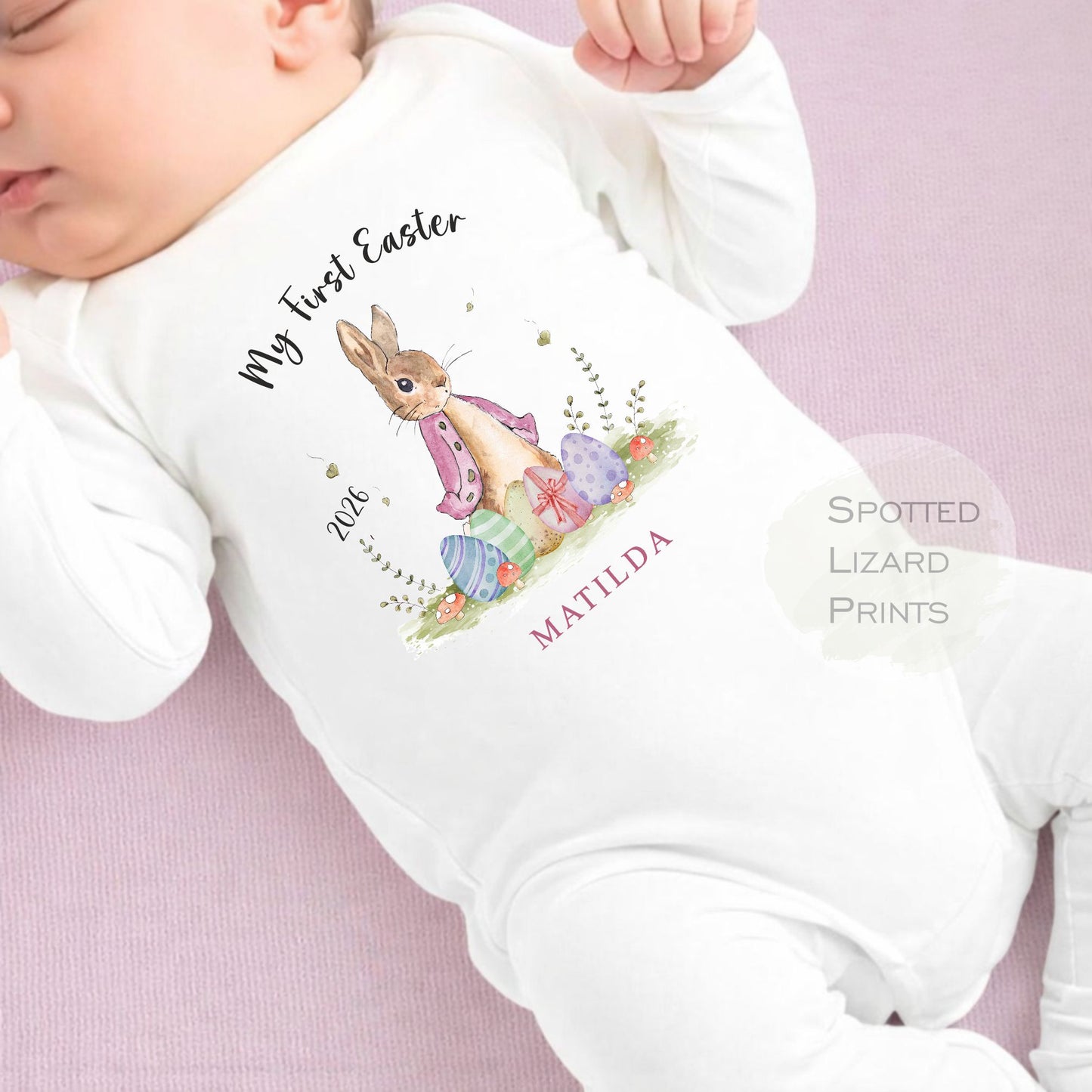 Personalised Peter Rabbit My First Easter Sleepsuit Baby Girl / Boy Outfit First Easter 1st Easter - Easter