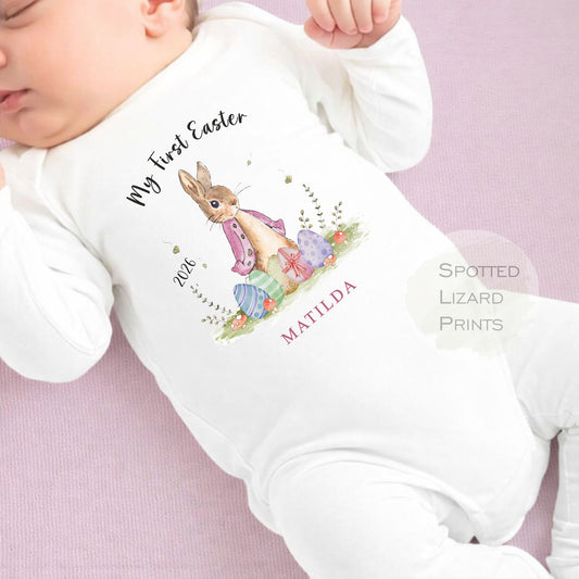 Personalised My First Easter Sleepsuit Baby Girl / Boy Outfit First Easter 1st Easter - Easter