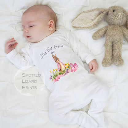 my first easter baby sleepsuit