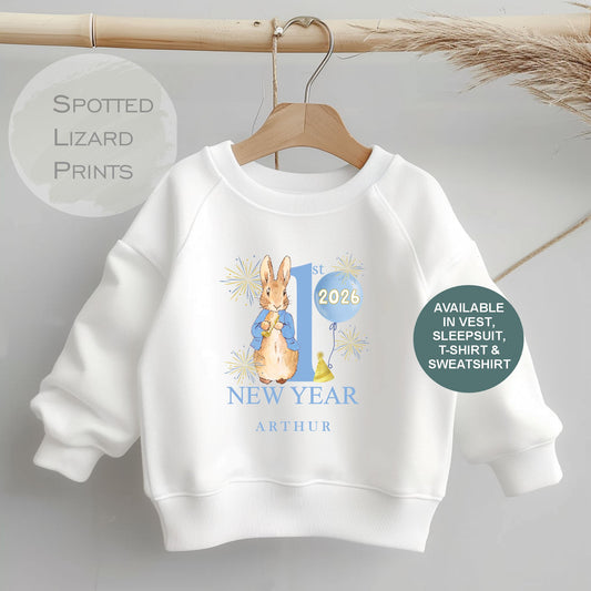 personalised peter rabbit my first new year sweatshirt