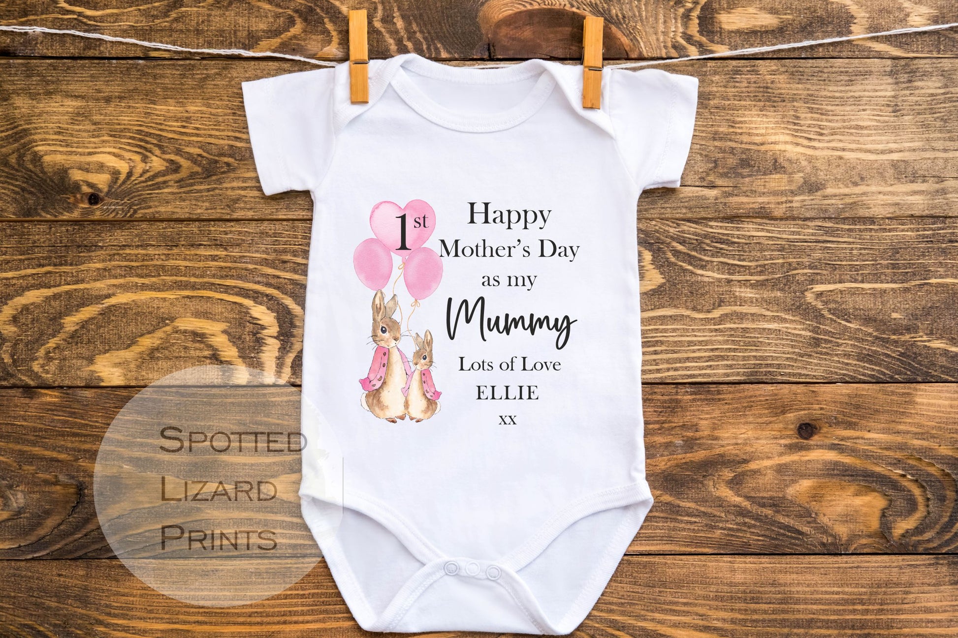 Peter rabbit happy mothers day baby vest