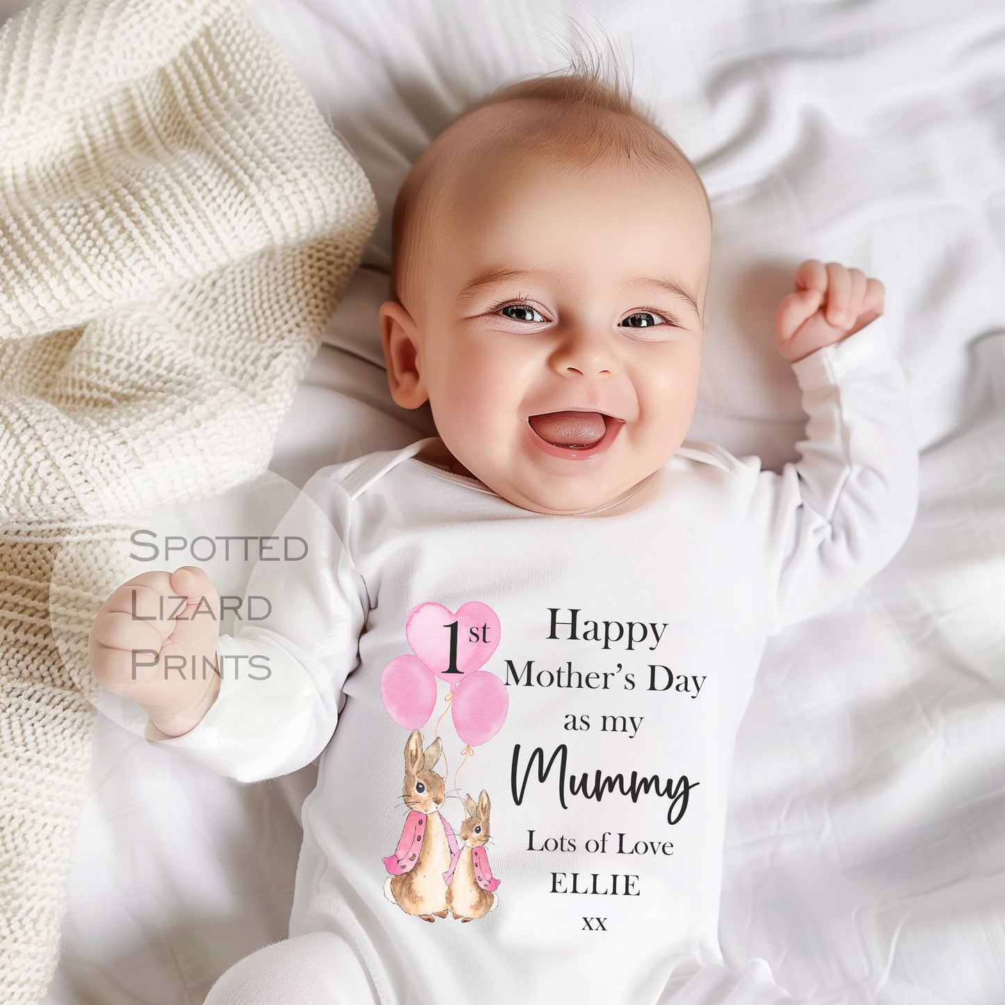 Peter rabbit happy mothers day baby rompersuit