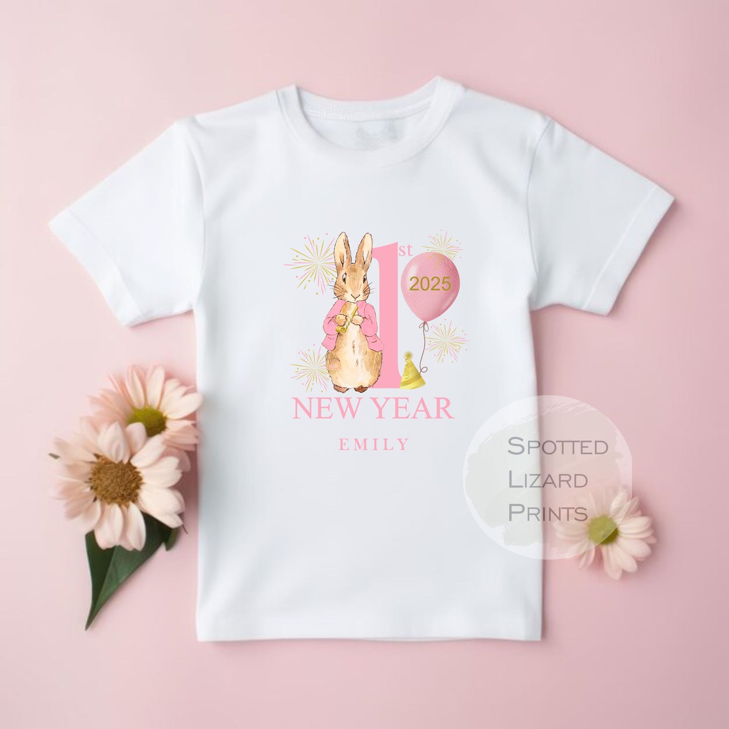 Personalised Peter Rabbit First New Years Eve Baby Outfit- My First New Years Eve Sleepsuit or Vest - 1st New Year Peter Rabbit