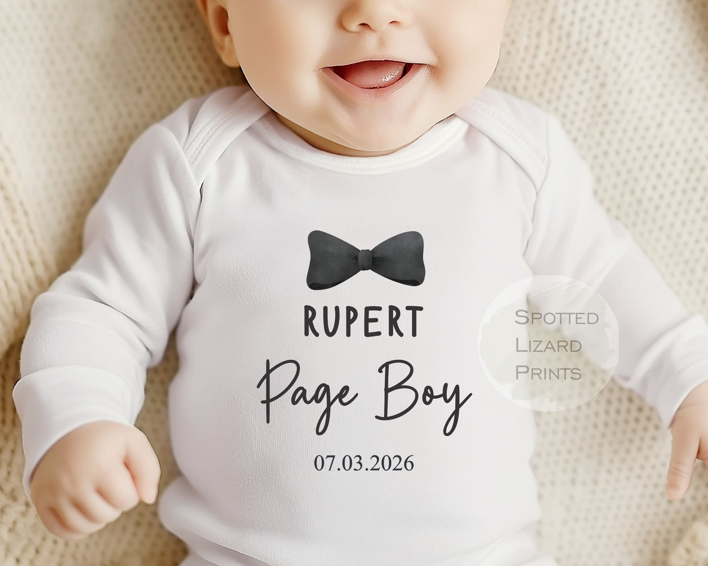 Personalised page boy sleepsuit