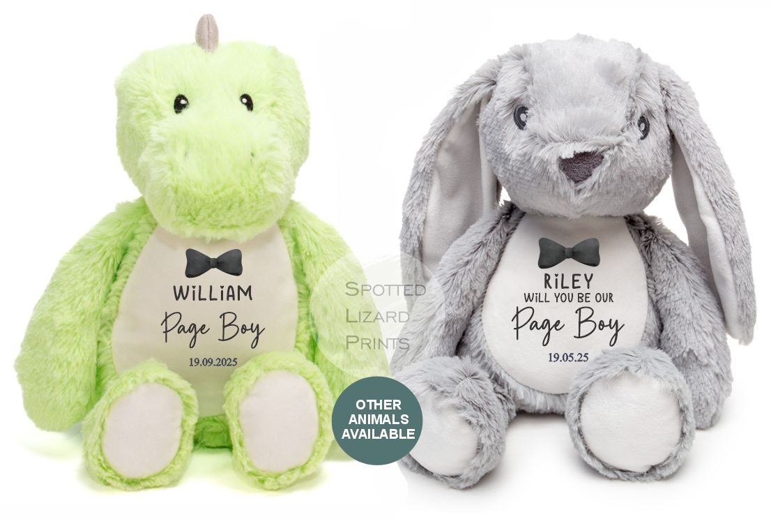 Thankyou teddy for page boys. Personalised Teddy for kids.