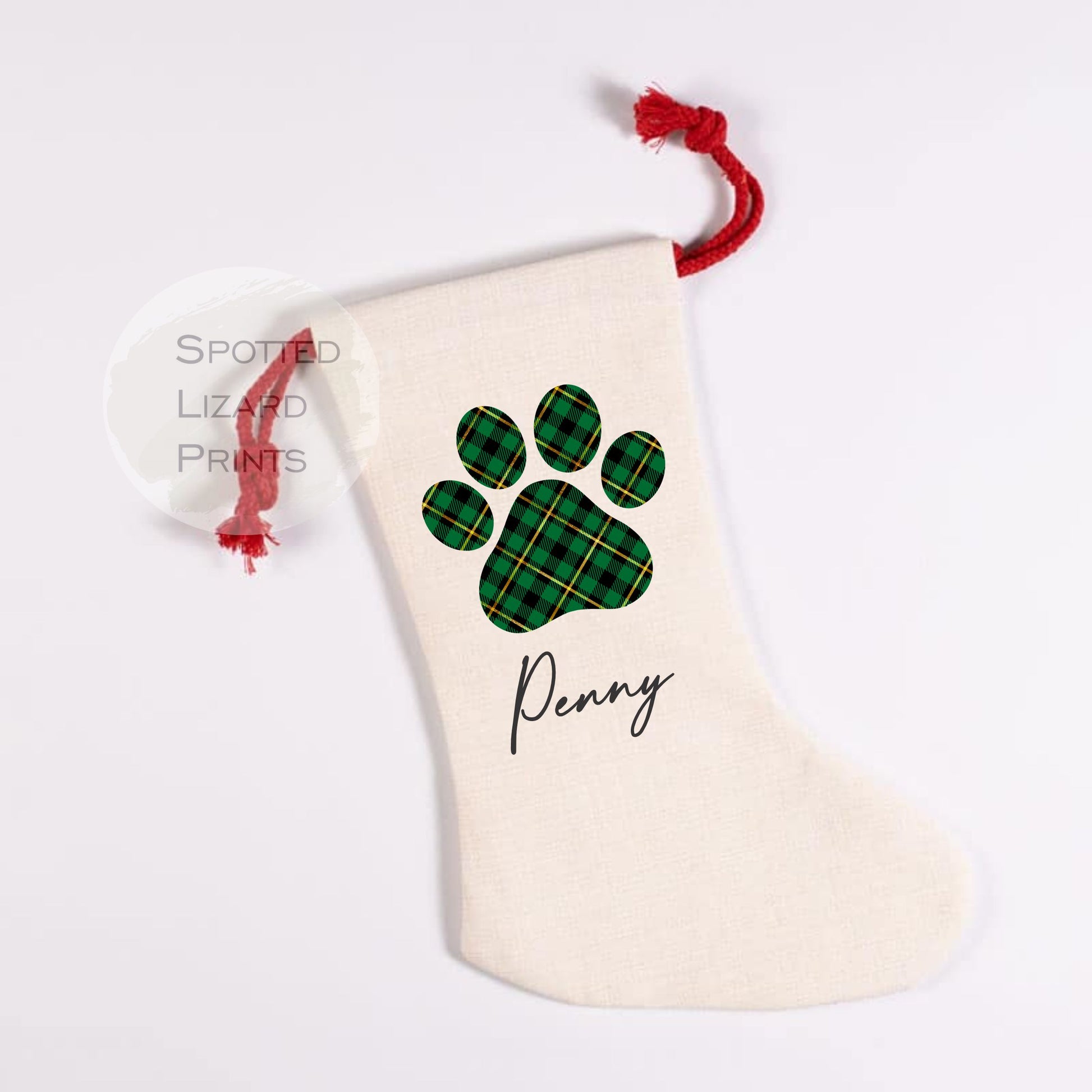pet paw print stocking