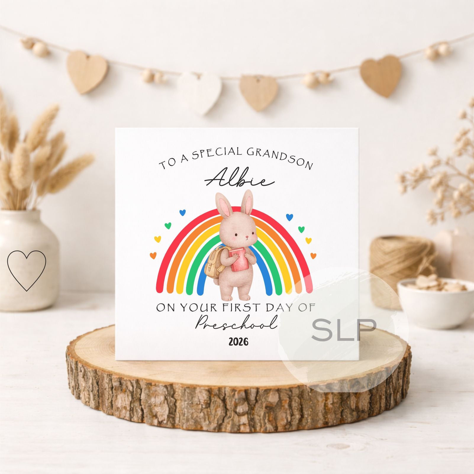 Personalised First Day of School Card | First Day at Nursery Card | Grandson / Son Back to School Card | Custom Name Keepsake