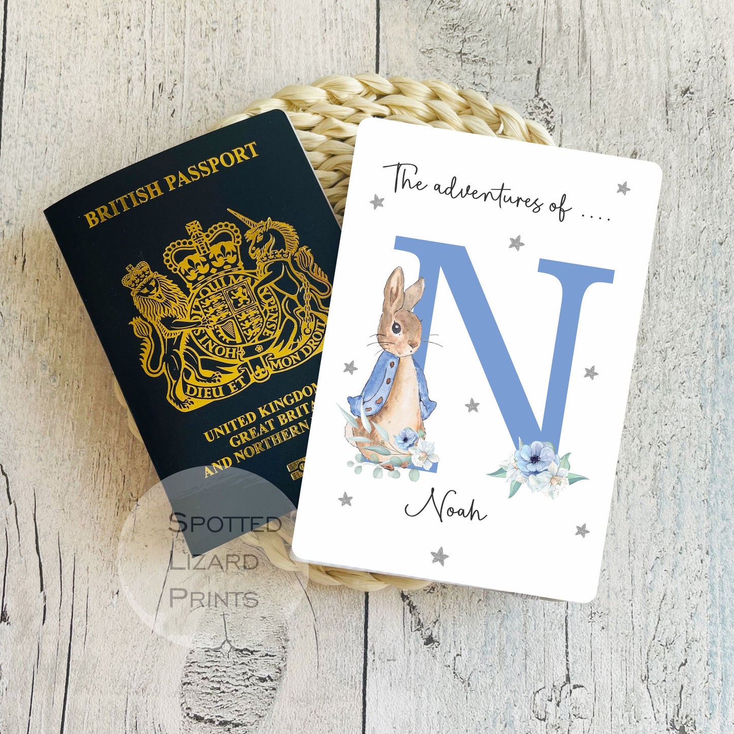 Personalised First Passport Cover - 1st Passport Holder - Peter Rabbit Passport Cover - Baby Passport Holder - First Holiday - New Baby Gifts