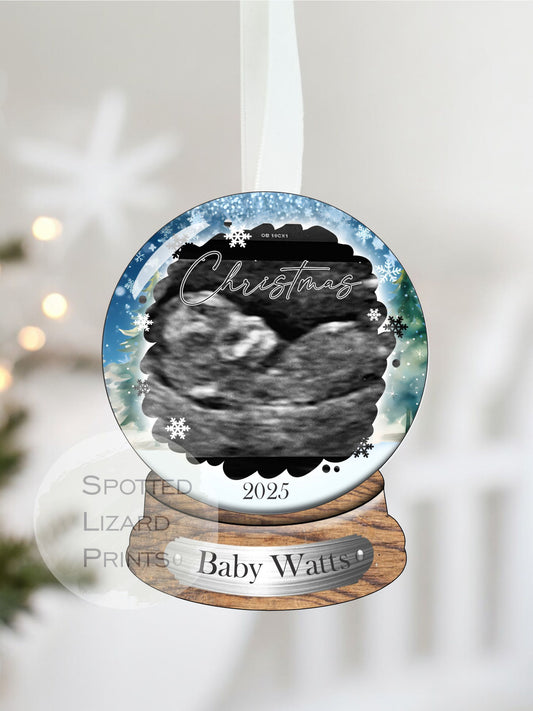 personalised baby scan photo bauble