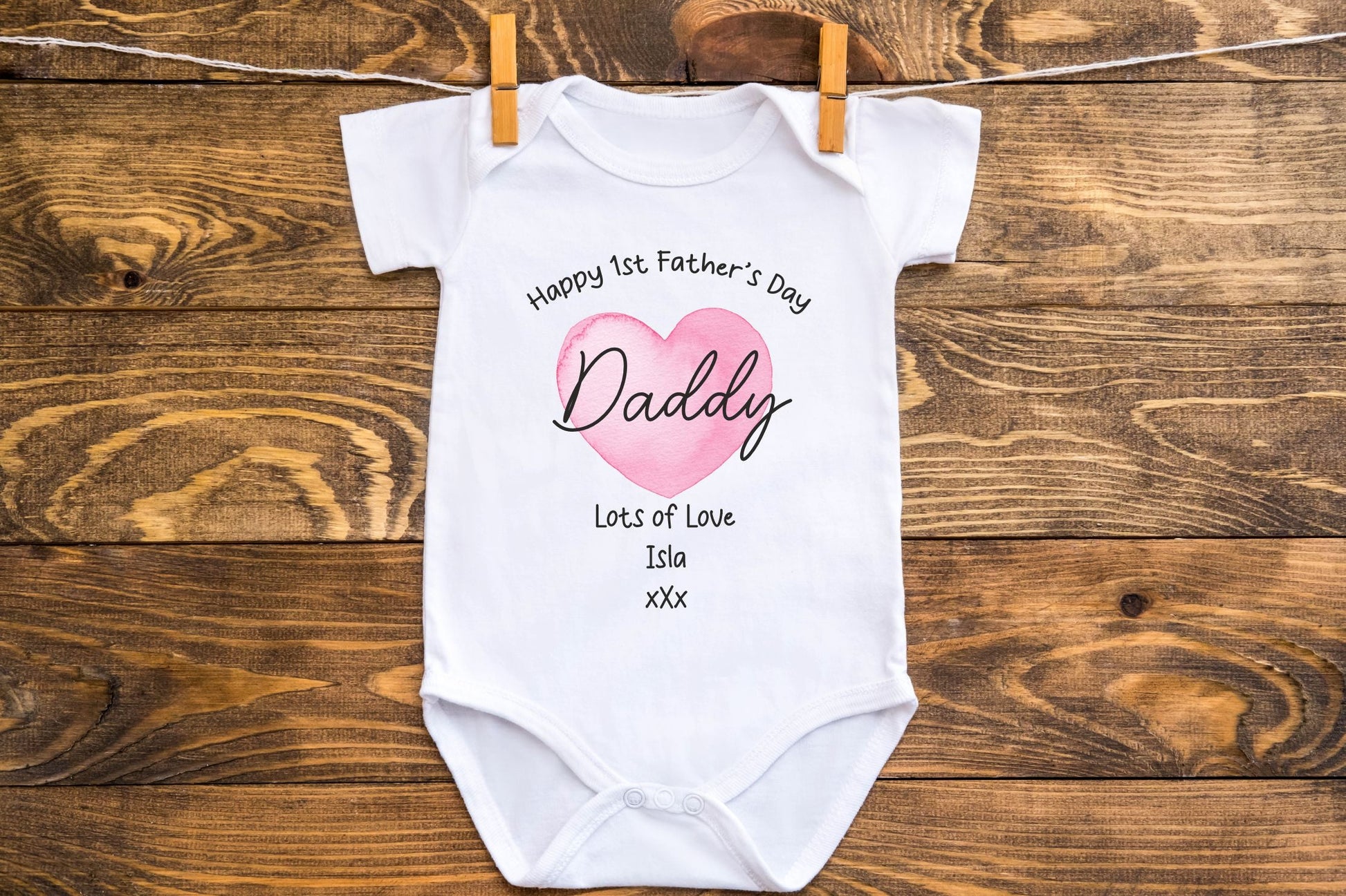 our 1st fathers day together baby vest