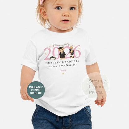 Personalised Nursery Graduation T Shirt, Boys & Girls, Pre School Keepsake, Nursery Leavers T Shirt, Nursery Keepsake Leaver Gift