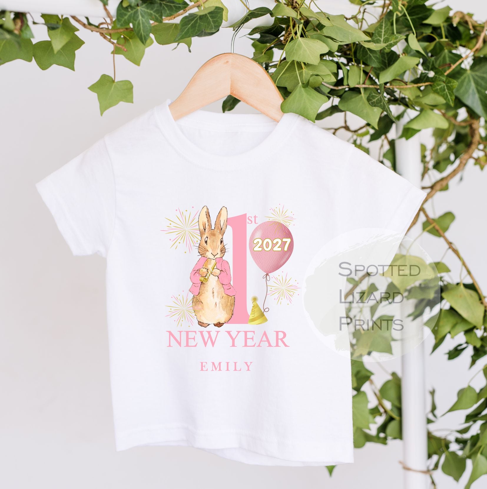 Personalised Peter Rabbit First New Years Eve Baby Outfit- My First New Years Eve Sleepsuit or Vest- 1st New Year Peter Rabbit