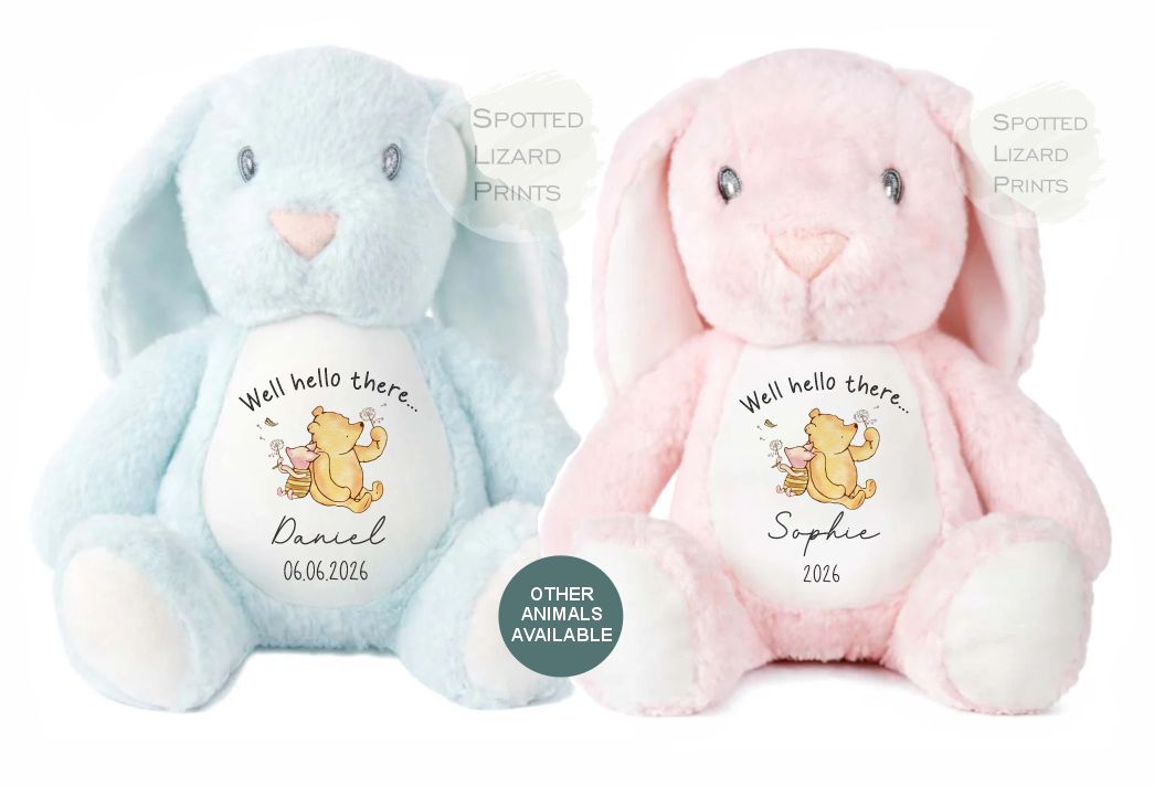 personalised new baby teddy
