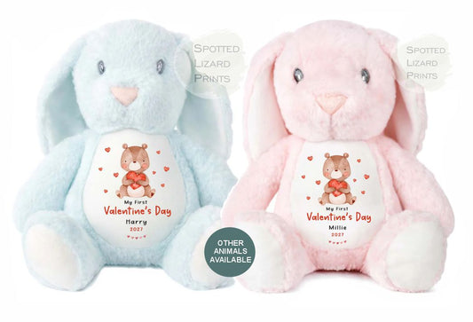 Personalised Valentines Teddy Bear, personalised Valentines Gift, Gift for Girlfriend, Valentines Day soft Toy, Gift for Her