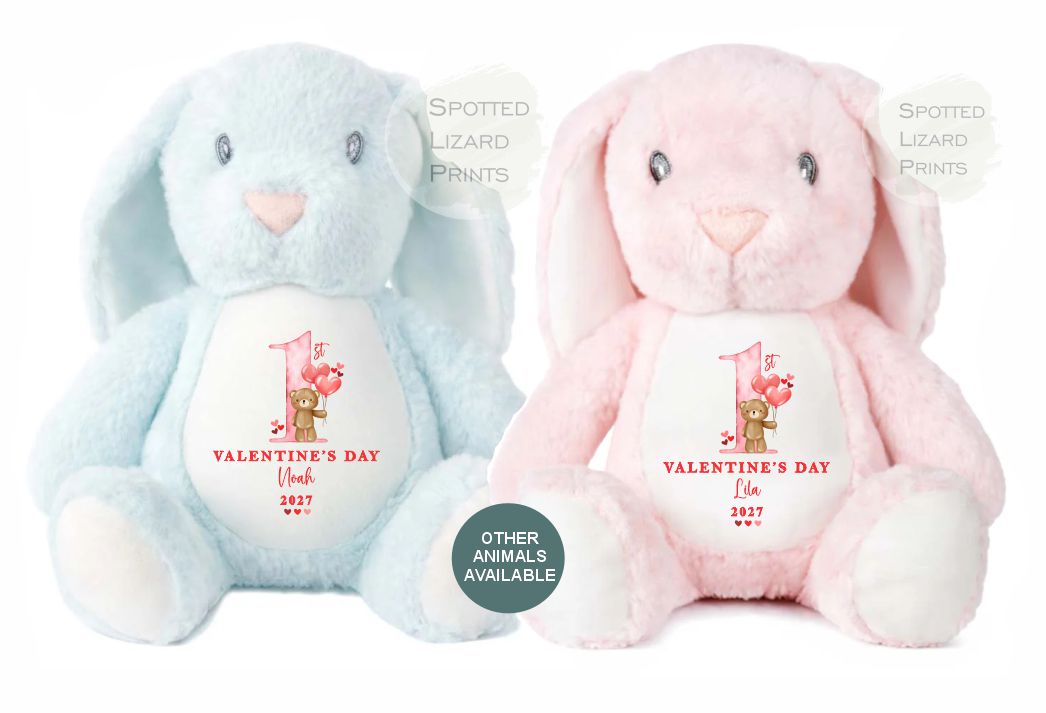 Personalised Valentines Teddy Bear, personalised Valentines Gift, Gift for Girlfriend, Valentines Day soft Toy, Gift for Her