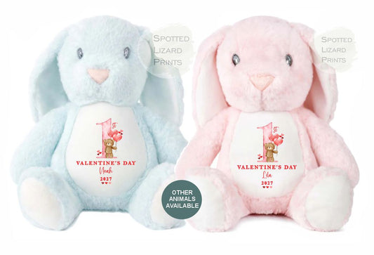 Personalised Valentines Teddy Bear, personalised Valentines Gift, Gift for Girlfriend, Valentines Day soft Toy, Gift for Her