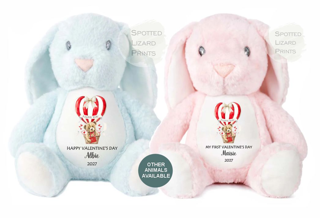 Personalised First Valentines Teddy Soft Toy, personalised Valentines Gift, Valentines Day soft Toy, Gift for Her, Our little Valentine