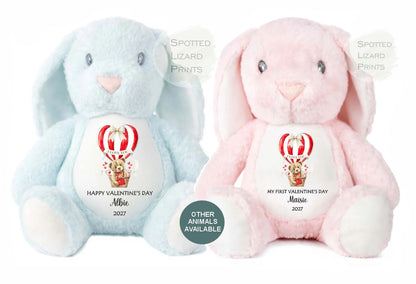 Personalised First Valentines Teddy Soft Toy, personalised Valentines Gift, Valentines Day soft Toy, Gift for Her, Our little Valentine