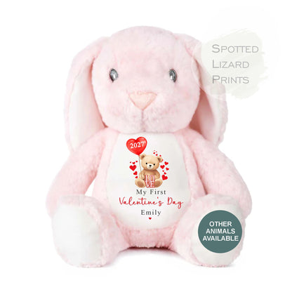 Personalised Valentines Teddy Bear, personalised Valentines Gift, Gift for Girlfriend, Valentines Day soft Toy, Gift for Her